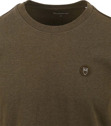 KnowledgeCotton Apparel T-shirt Olijfgroen 1010605 kopen