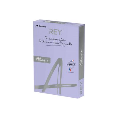 Rey Adagio - Papier couleur - A4 (210 x 297 mm) - 160 g/m² - Ramette de 250 feuilles - glycine