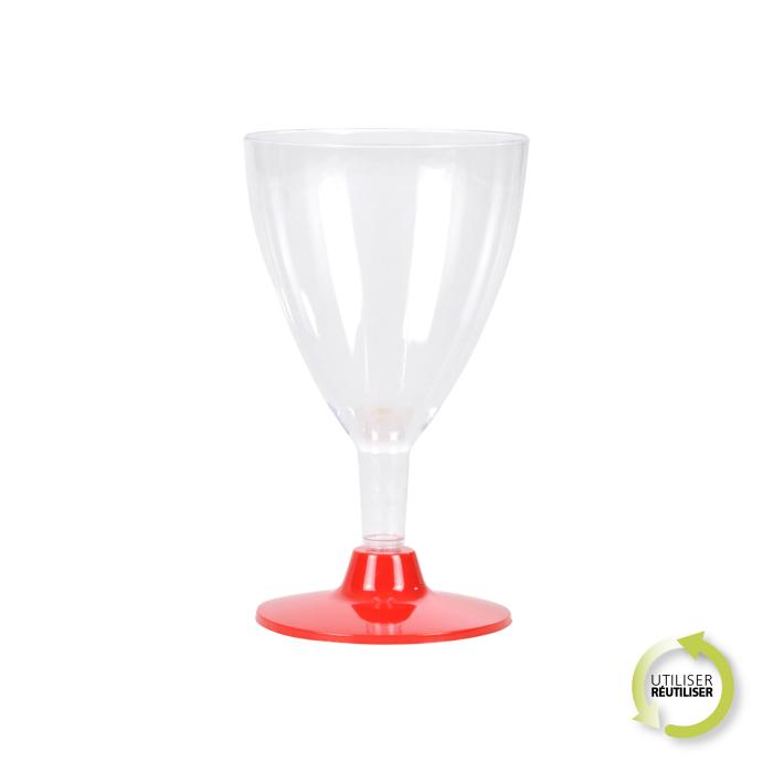 SET 6 VERRES A PIED EAU VIN 18CL ROUGE