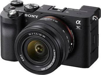 Sony a7C ILCE-7CL - Digitalkamera - spejlløst - 24.2 MP - Full Frame - 4K / 30 fps - 2.1x optisk zoom 28 - 60 mm objektiv - Wireless LAN, NFC, Bluetooth - sort