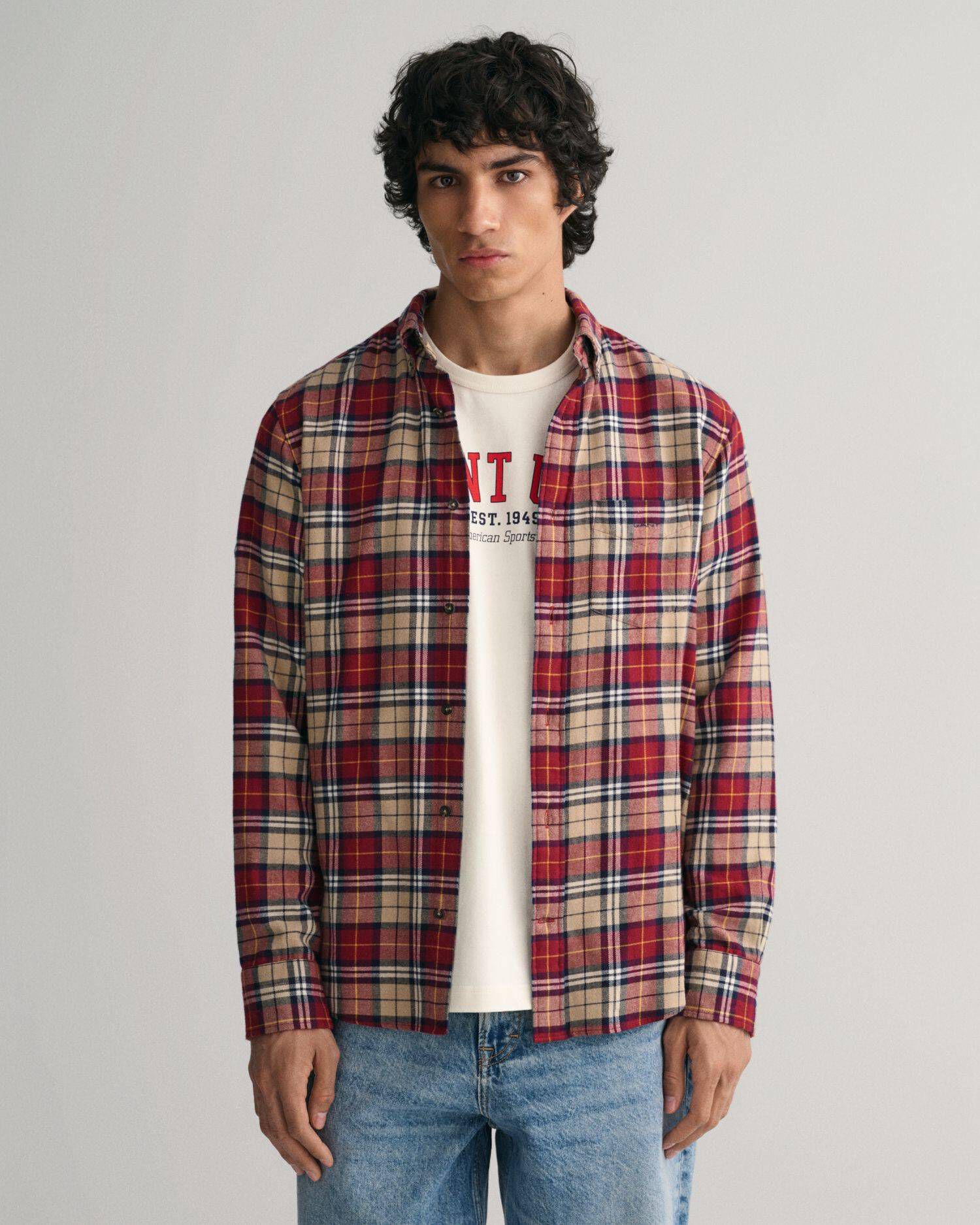 Gant| Herren Hemd FLANNEL CHECK Langarm Regular Fit