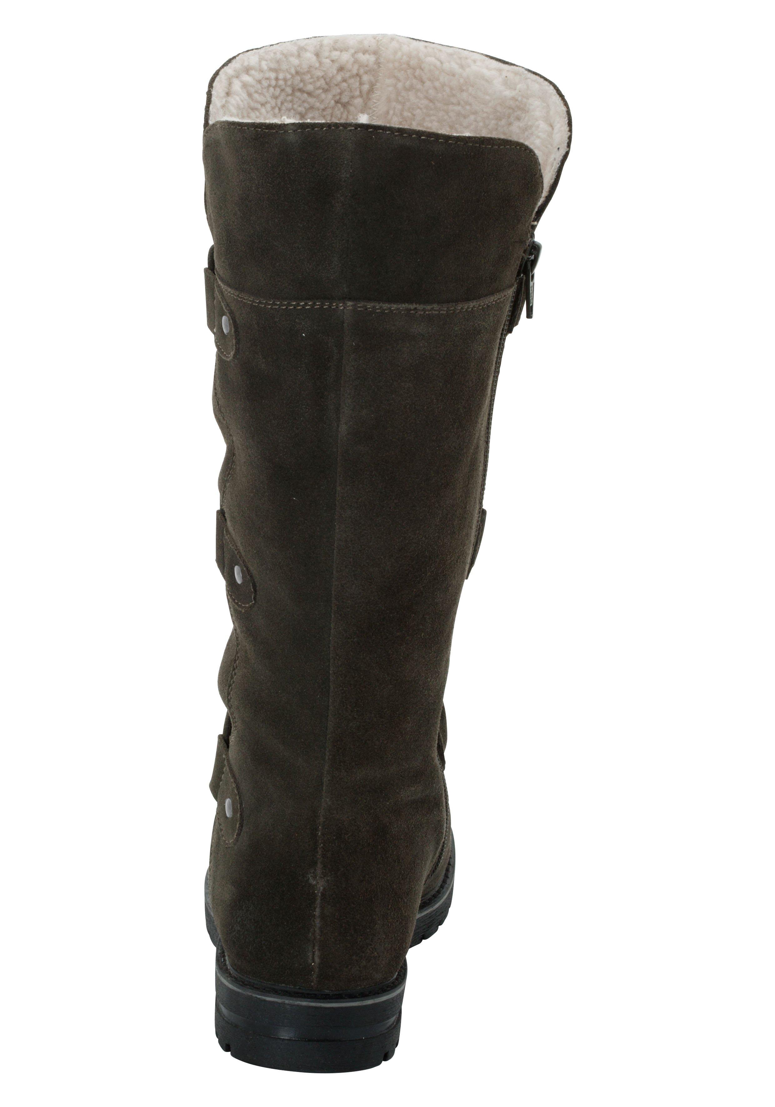 Weitschaftstiefel aus Leder mit Schnürung