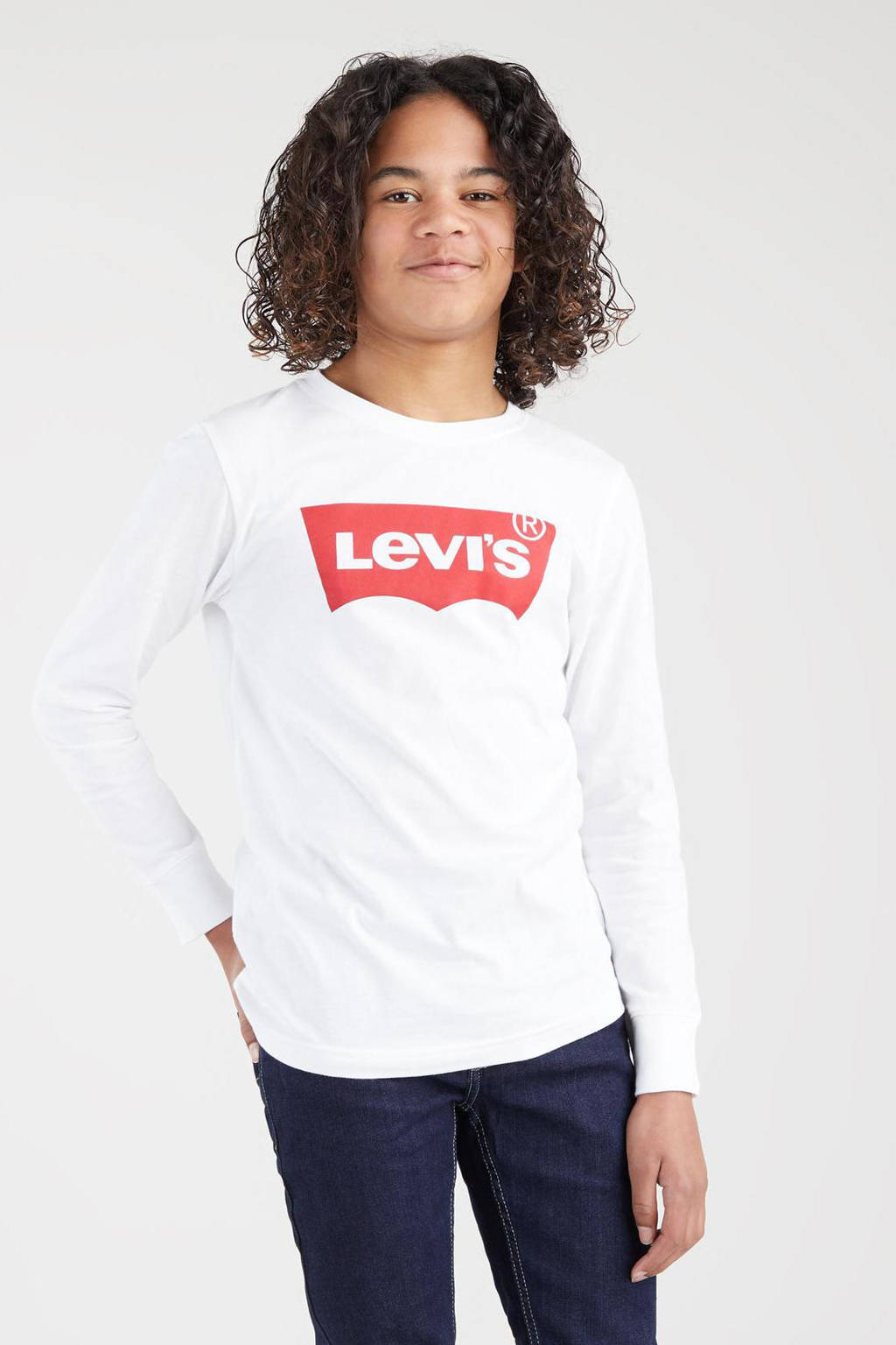 Levi's longsleeve Batwing met logo wit