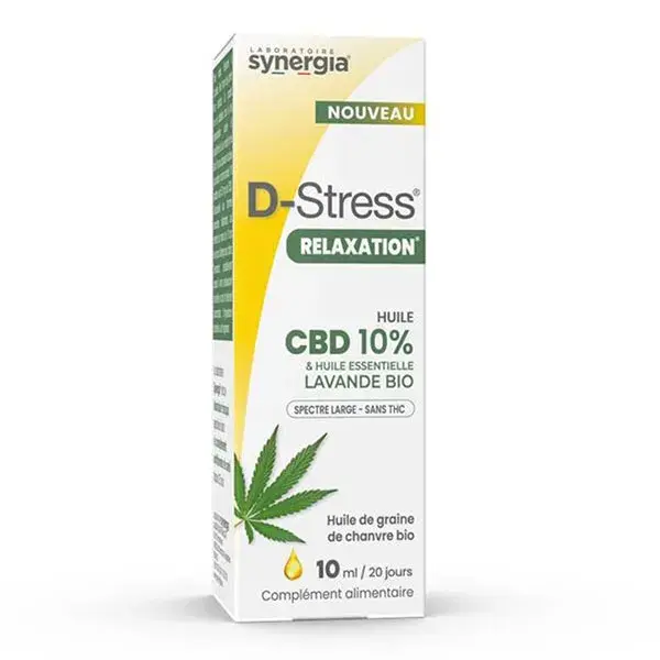 Óleo CBD D-Stress Relaxante 10% - Frasco com conta-gotas de 10 ml