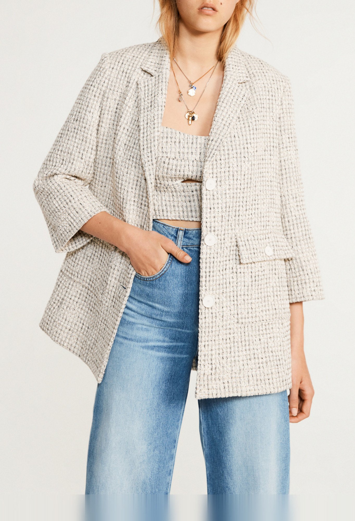 Veste &agrave; carreaux