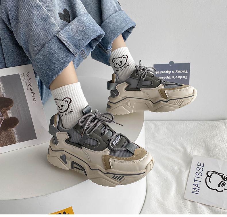 telijimi - Veterschoenen met platform