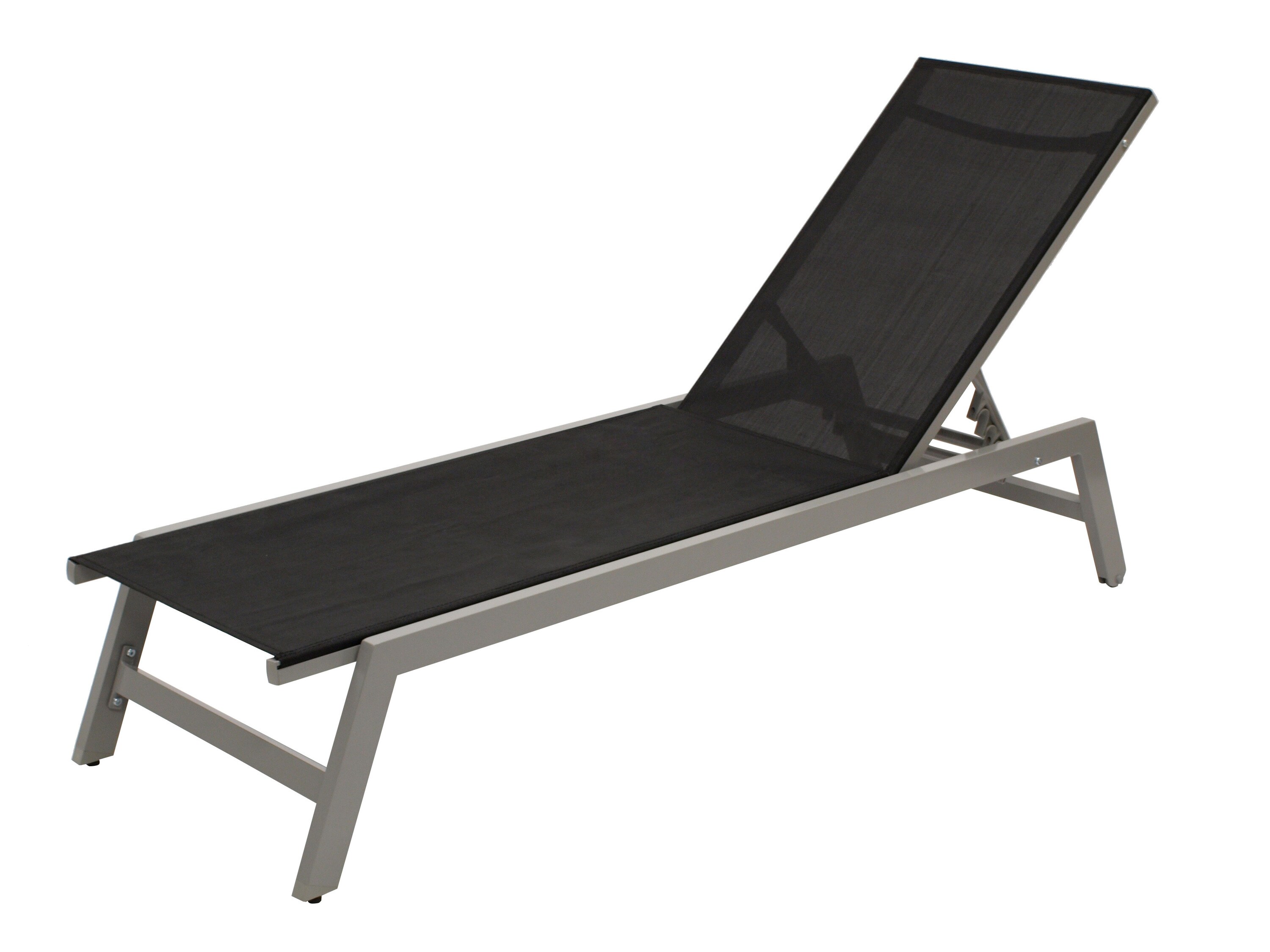 DEGAMO Rollenliege CORSICA, Aluminium silber + Textilgewebe schwarz