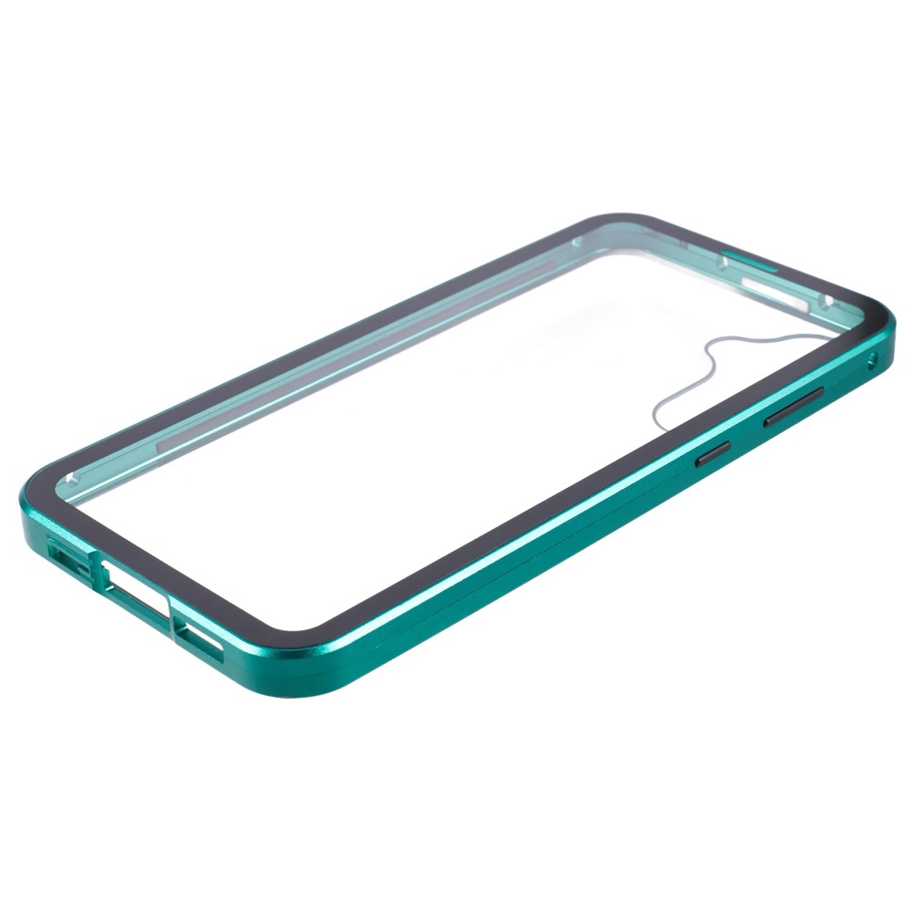Samsung Galaxy A55 Magnetische Alu Schutzhülle mit Panzer Glas Backcover   Displayschutz (Magnet-Technologie) - Grün
