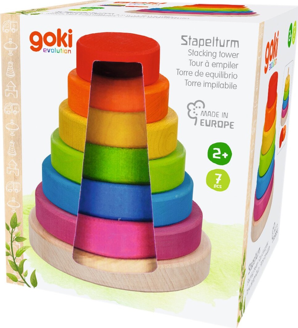 Stabeltårn I Træ - 7 Dele - Goki