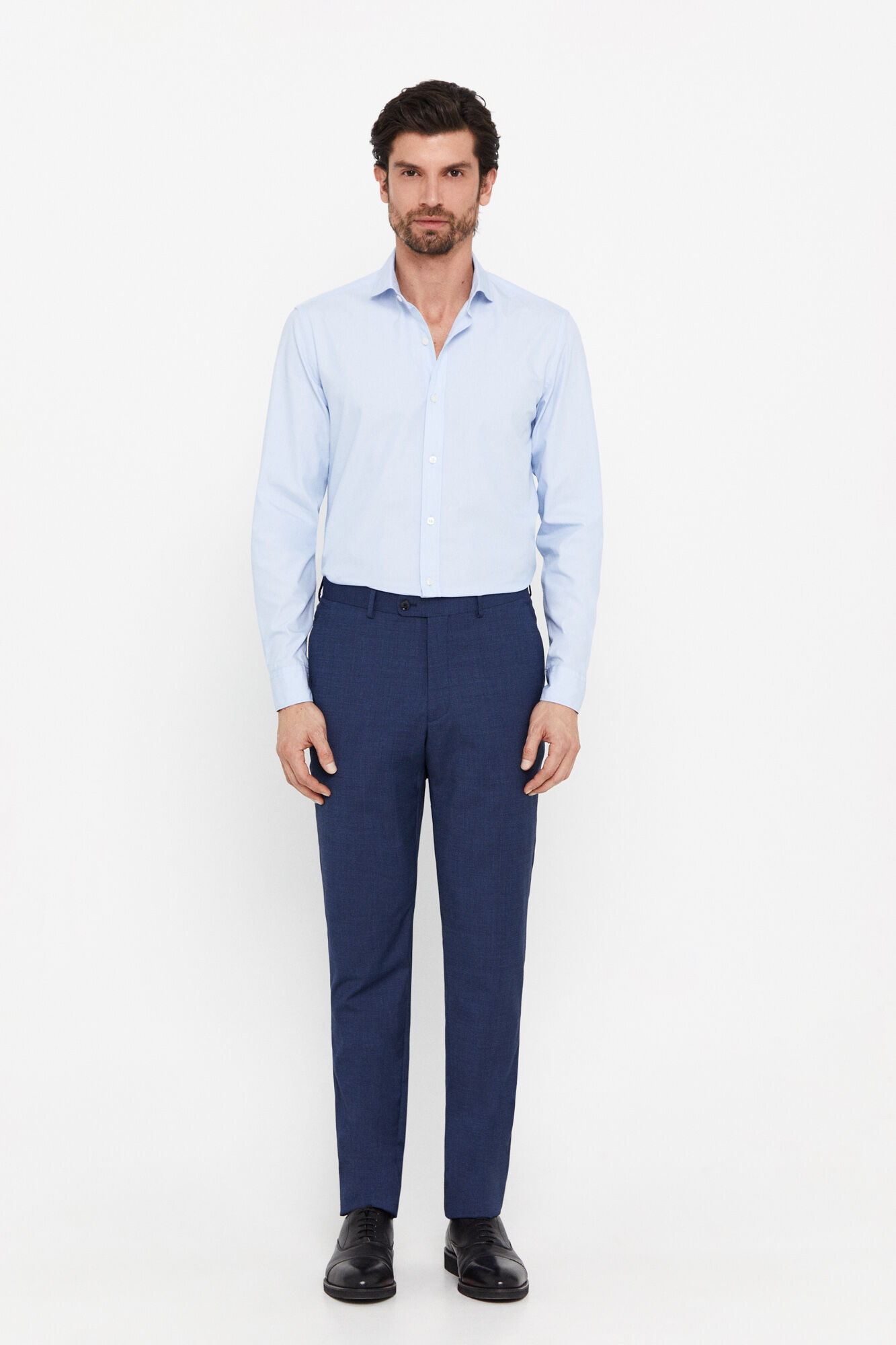 Camisa lisa coolmax slim fit - Azul
