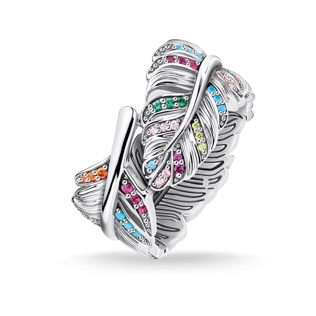 Thomas Sabo Sterling Silver Glam & Soul Damenring Feder Silber