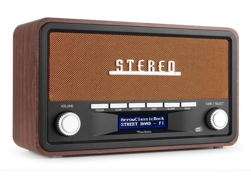 Audizio DAB  Radio Foggia Kupfer Digitalradio im Retro-Design mit Stereo-Lautsprechersystem und Senderspeicherung