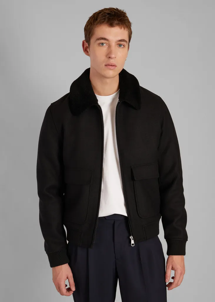 Blouson col effet mouton noir L'Exception Paris