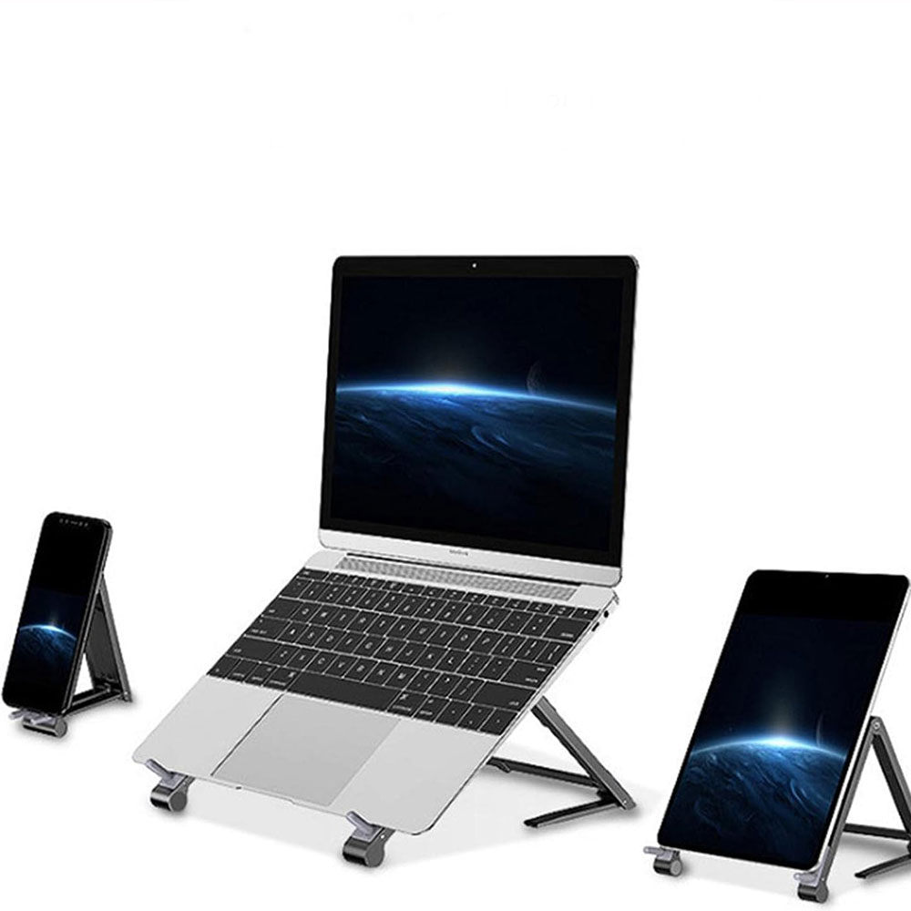 3 in 1 Faltbare Halterung Alu Ständer für Laptop / MacBook / Tablet und Handy (bis 18