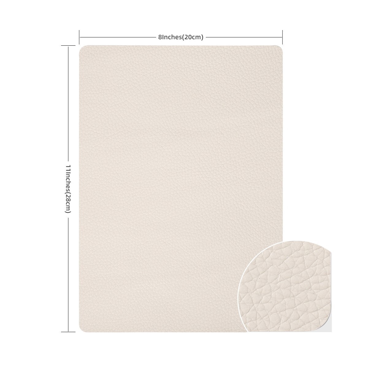 Litchi tekstur selvklebende reparasjonslapper for sofa 3 ark 20x28 cm Beige