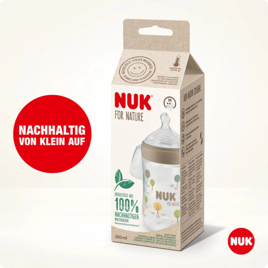 NUK Babyflasche NUK for Nature 260 ml, braun