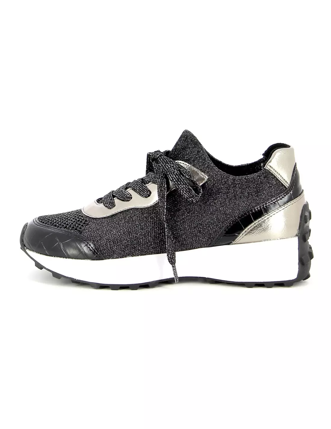 REQINS IMPALA CROCHET LAME - Baskets Noir