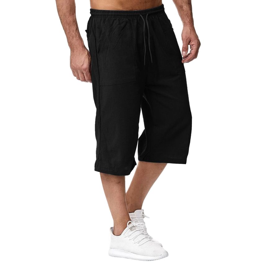 Double White - Capri-broek met trekkoord in de taille, losse pasvorm