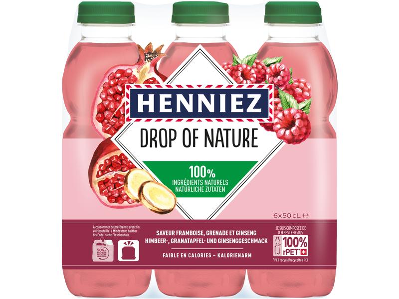 Henniez Drop of Nature Himbeer, Granatapfel & Ginseng 6 x 0 Aromatisiertes Getränk aus natürlichem Mineralwasser