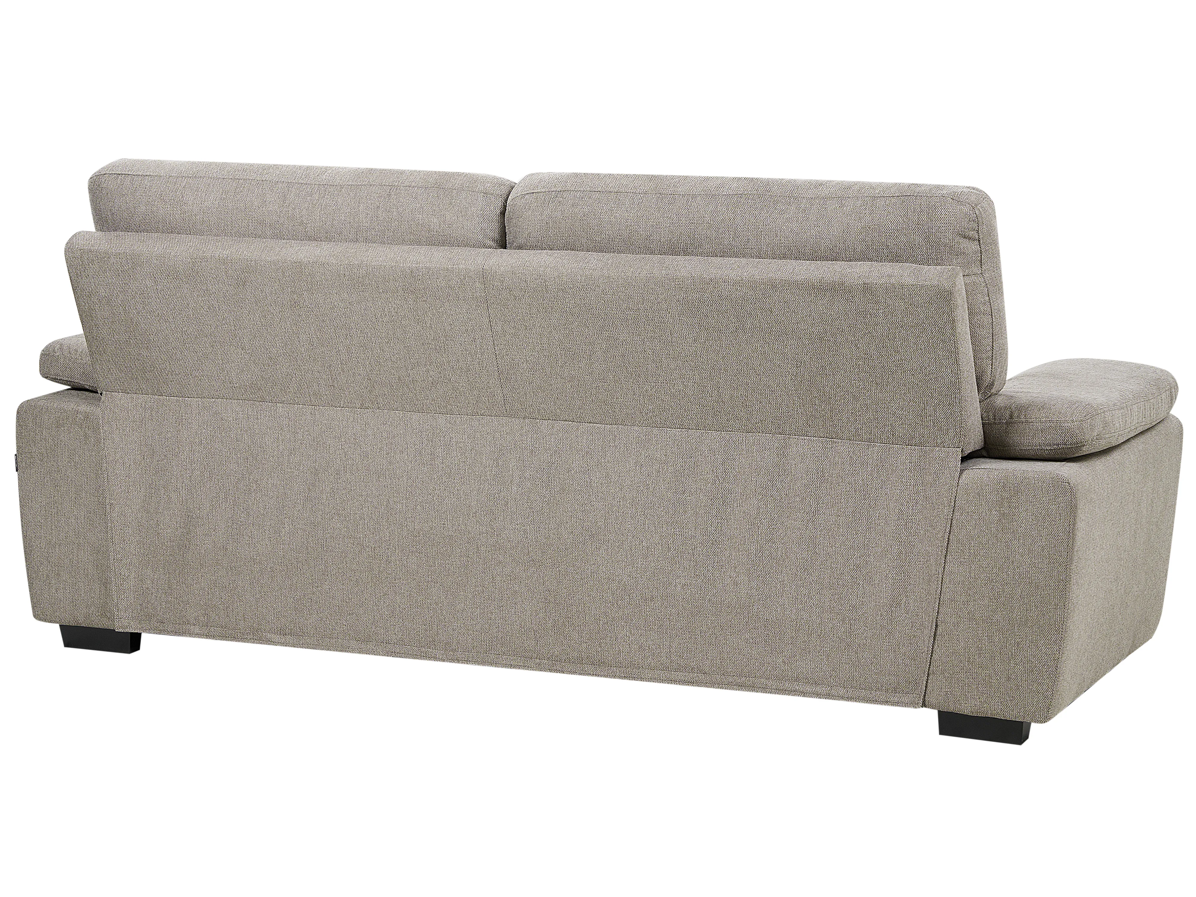 Bank 3-zits VOGAR Stof Lichtbruin