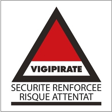 Panneau d'information - Sécurité Vigipirate renforcée - 130x130mm