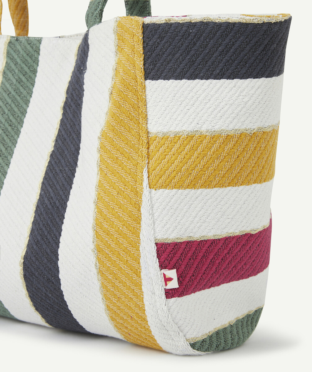 LE SAC CABAS AUX RAYURES COLORÉES EN FIBRES RECYCLÉES