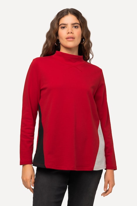Sweatshirt, Colorblocking, A-Linie, Stehkragen, Langarm