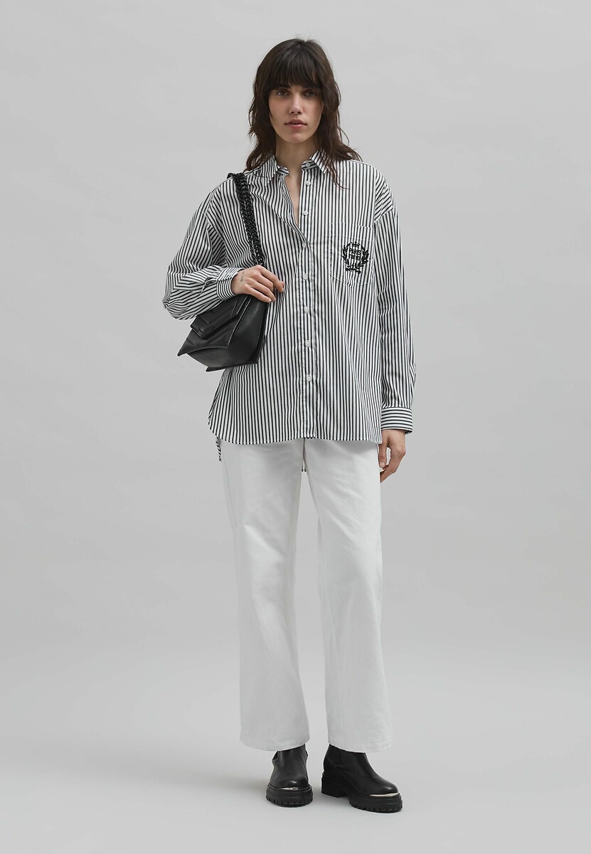 Camisa listrada de manga comprida oversized da IKKS