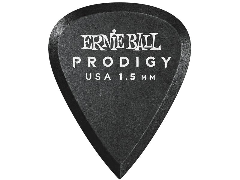Ernie Ball Black Standard Prodigy Picks 1.5 mm – 6er Pack Delrin-Plektren mit einer sicheren, rutschfesten Oberfläche