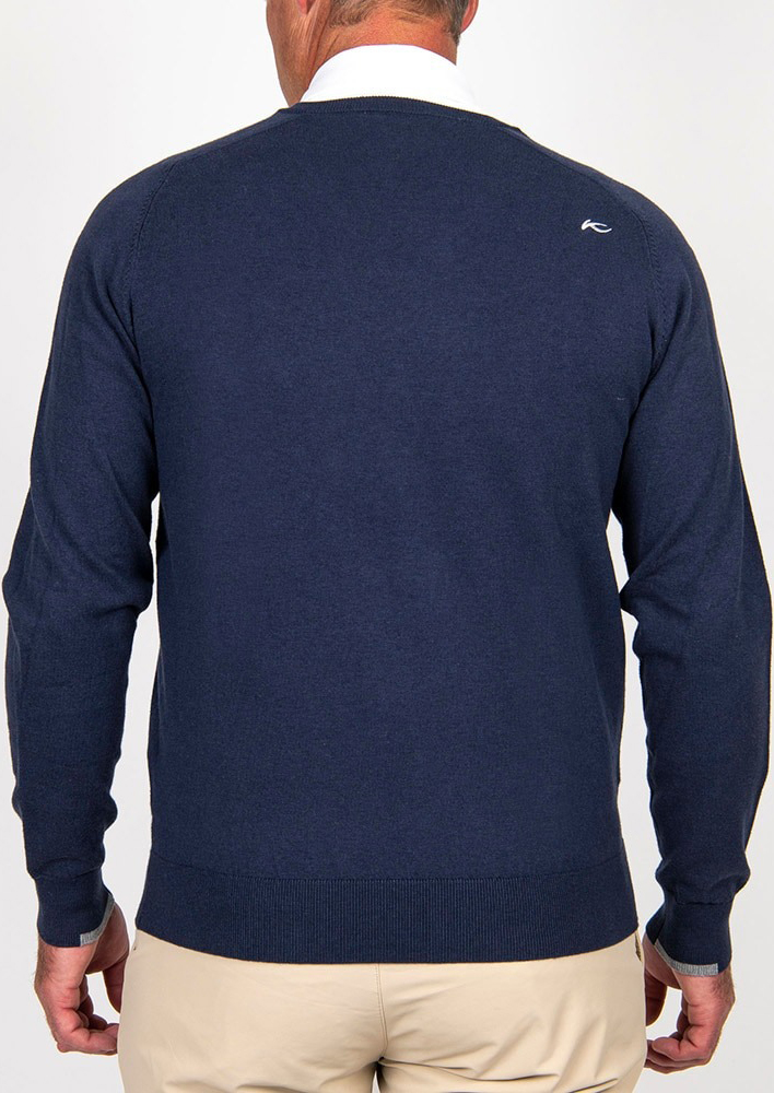 Kirk V-Neck Pullover Herre Atlanta Blue
