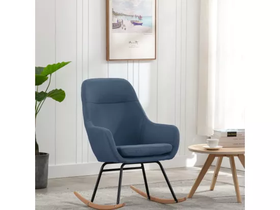 Chaise à bascule Bleu Tissu
