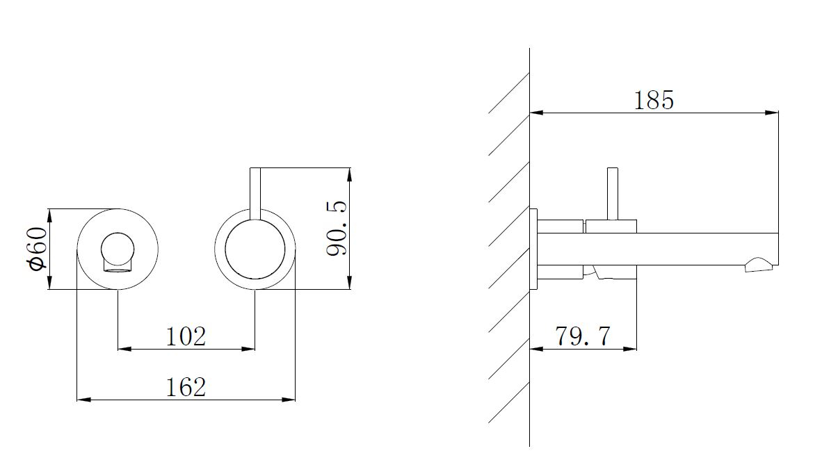 Mueller Stylo inbouw wastafelkraan PVD-coating chroom