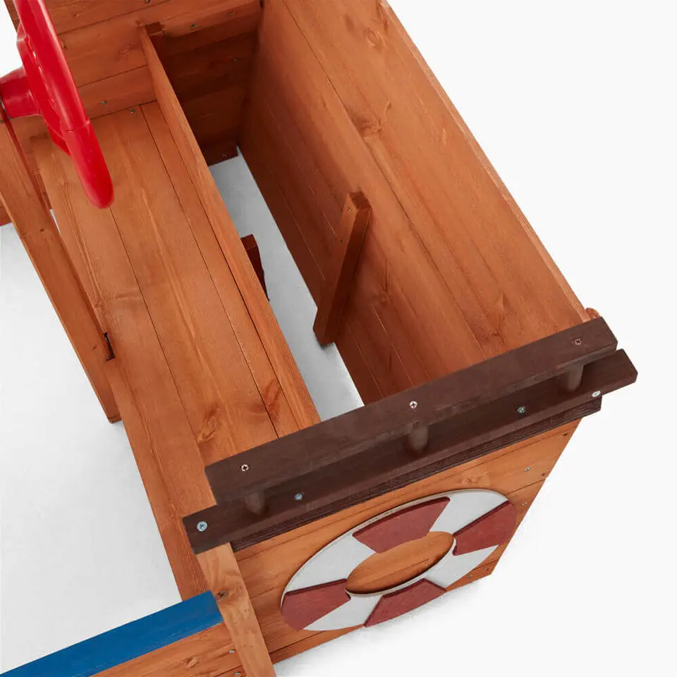 HOME DELUXE - Scheepszandbak met bankje MATSCHEKISTE - 160 x 78 cm