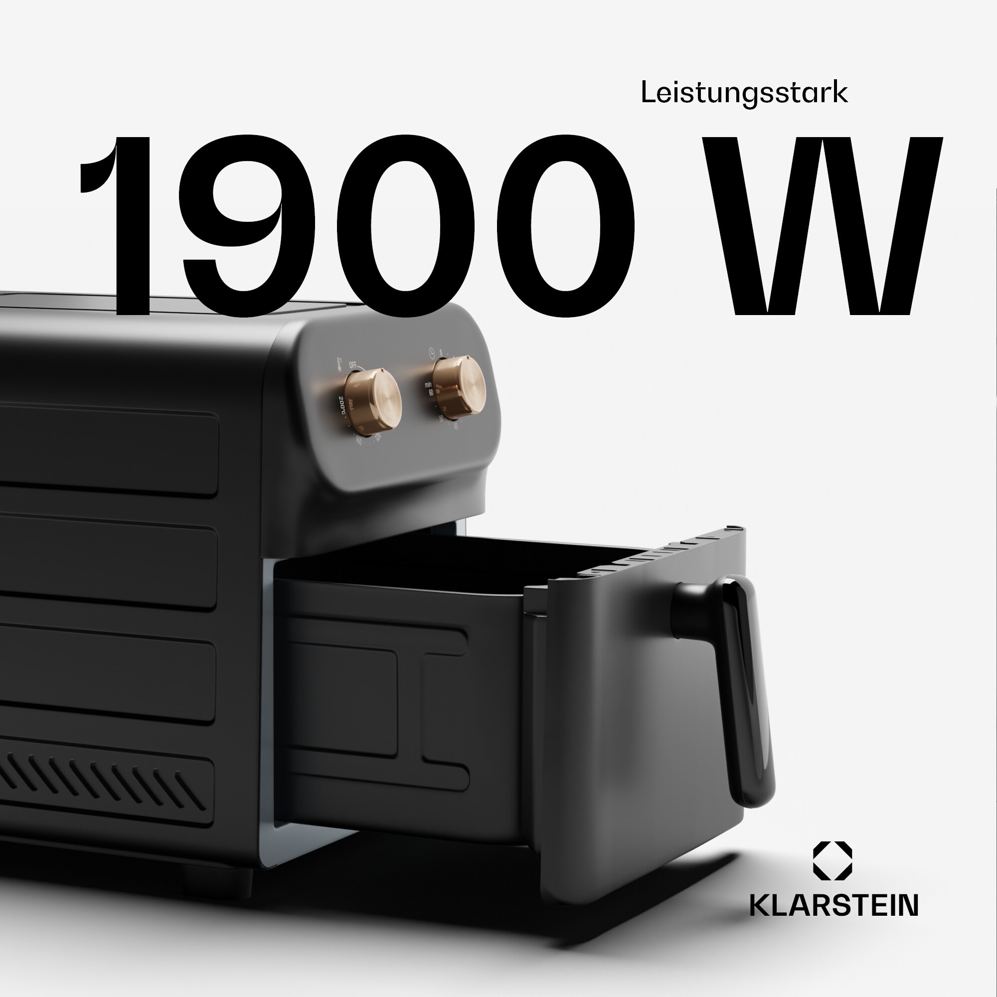 AeroCrisp 9 Heißluftfritteuse, 1900 W, 9 Liter, Drehknöpfe Schwarz 9 Liter