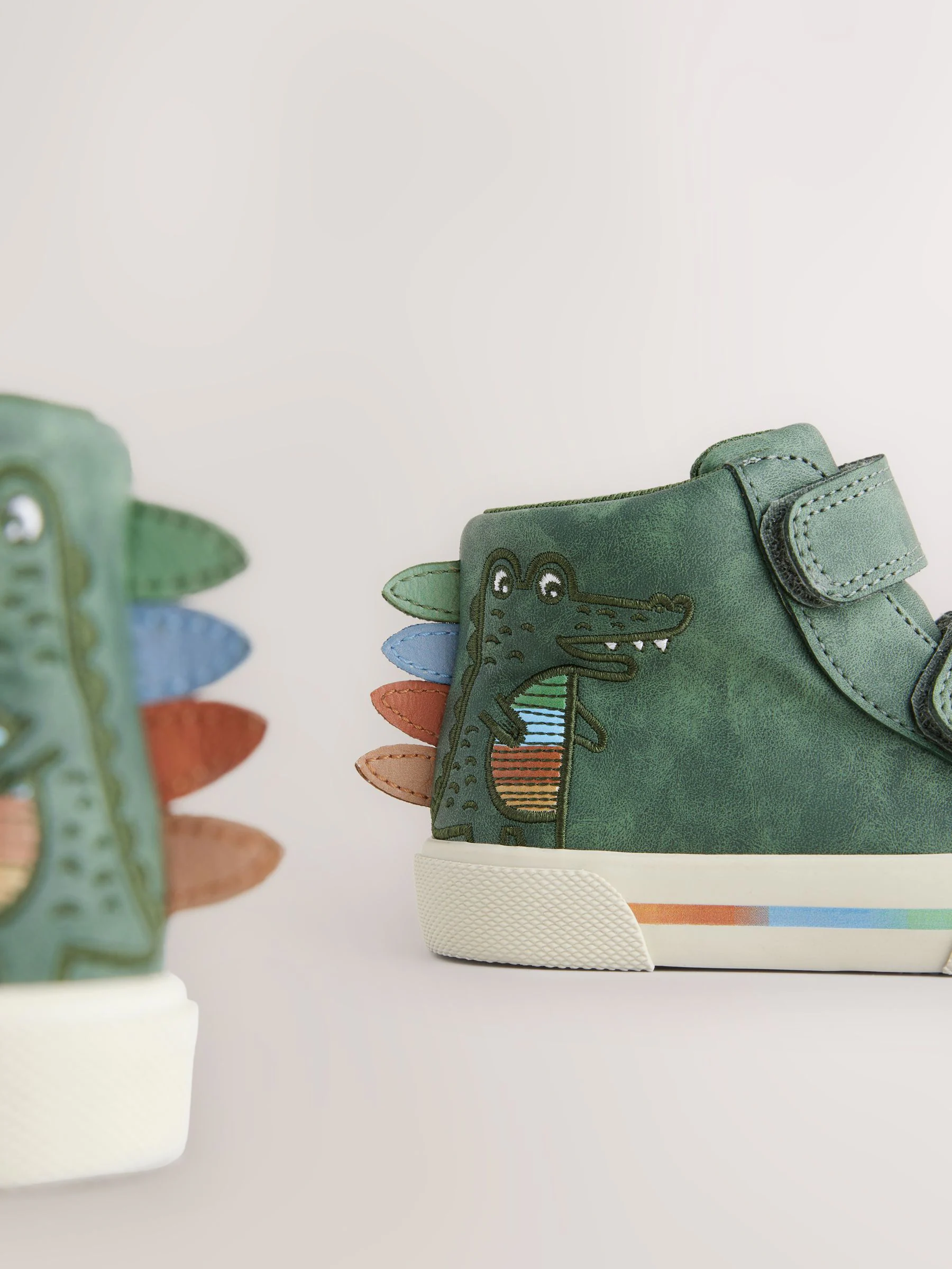 Groene krokodil - Hoge schoenen met klittenbandsluiting