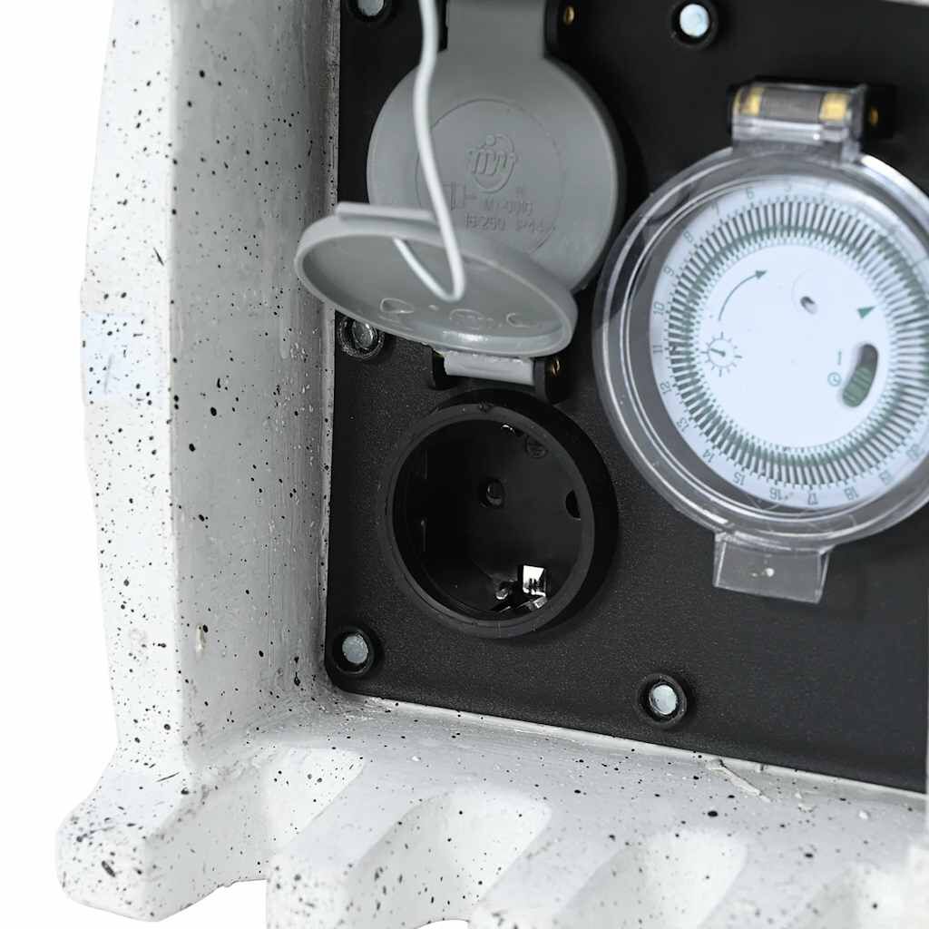 vidaXL Stopcontact met timer in kunststeen