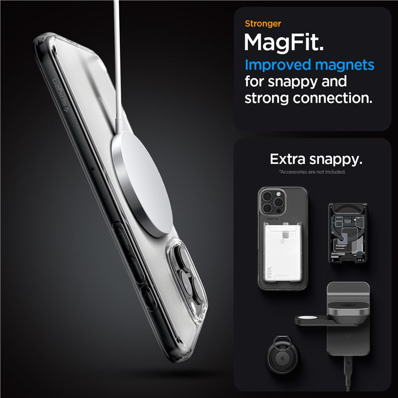 iPhone 16 Pro Max Ultra Hybrid MagSafe Hülle TPU Bumper Acryl Rückseite Air Cushion Fallschutz (ACS08002) - Frost Clear