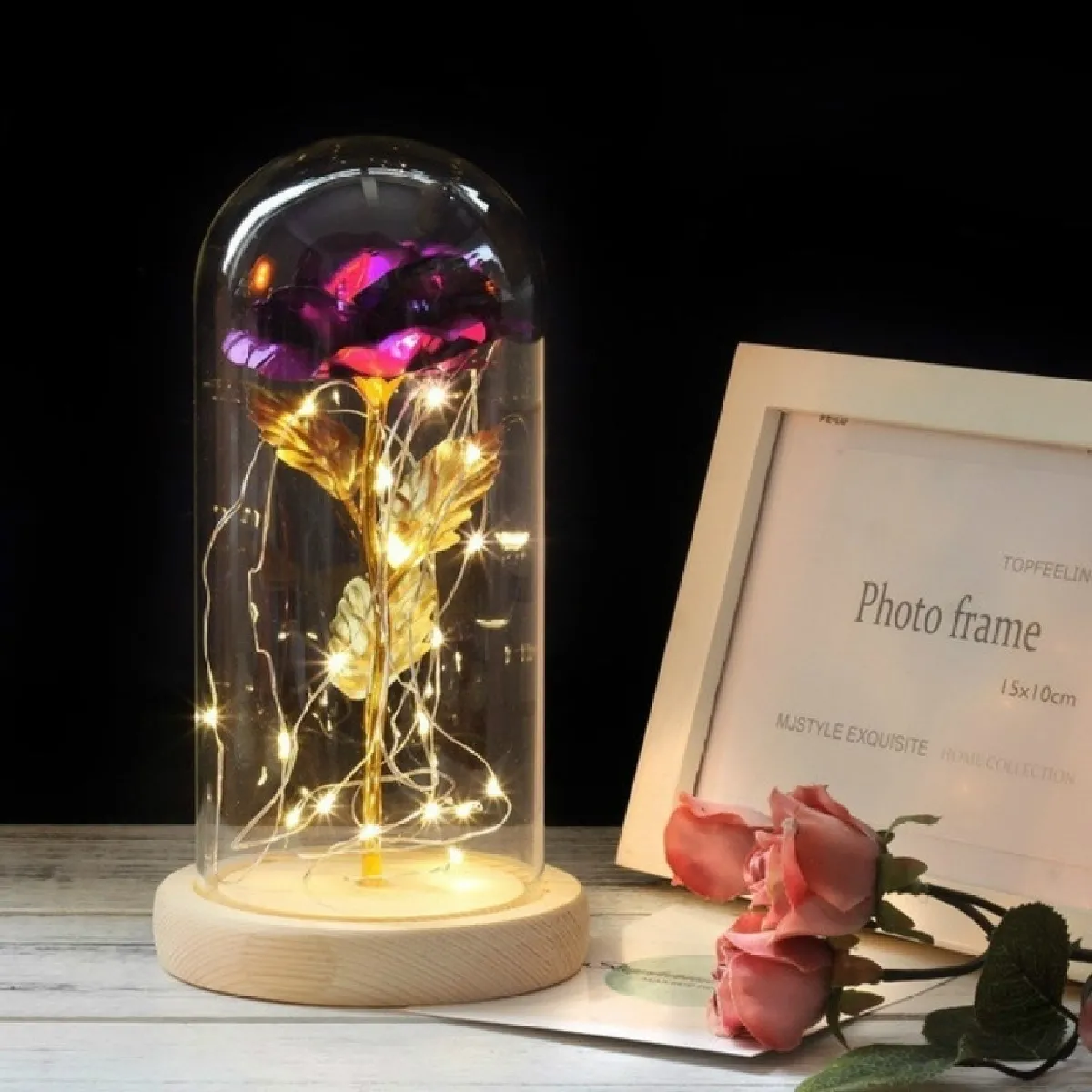 Wewoo Guirlande LED Roses Violet