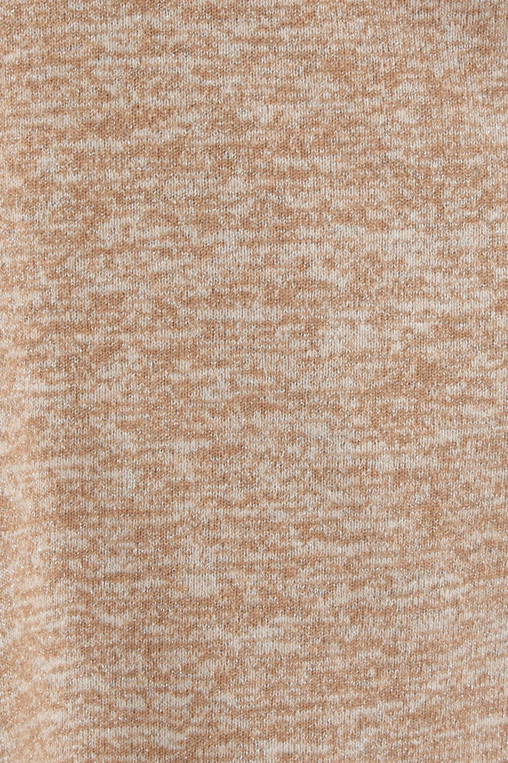 anytime gebreide glitter trui beige met gouden lurex