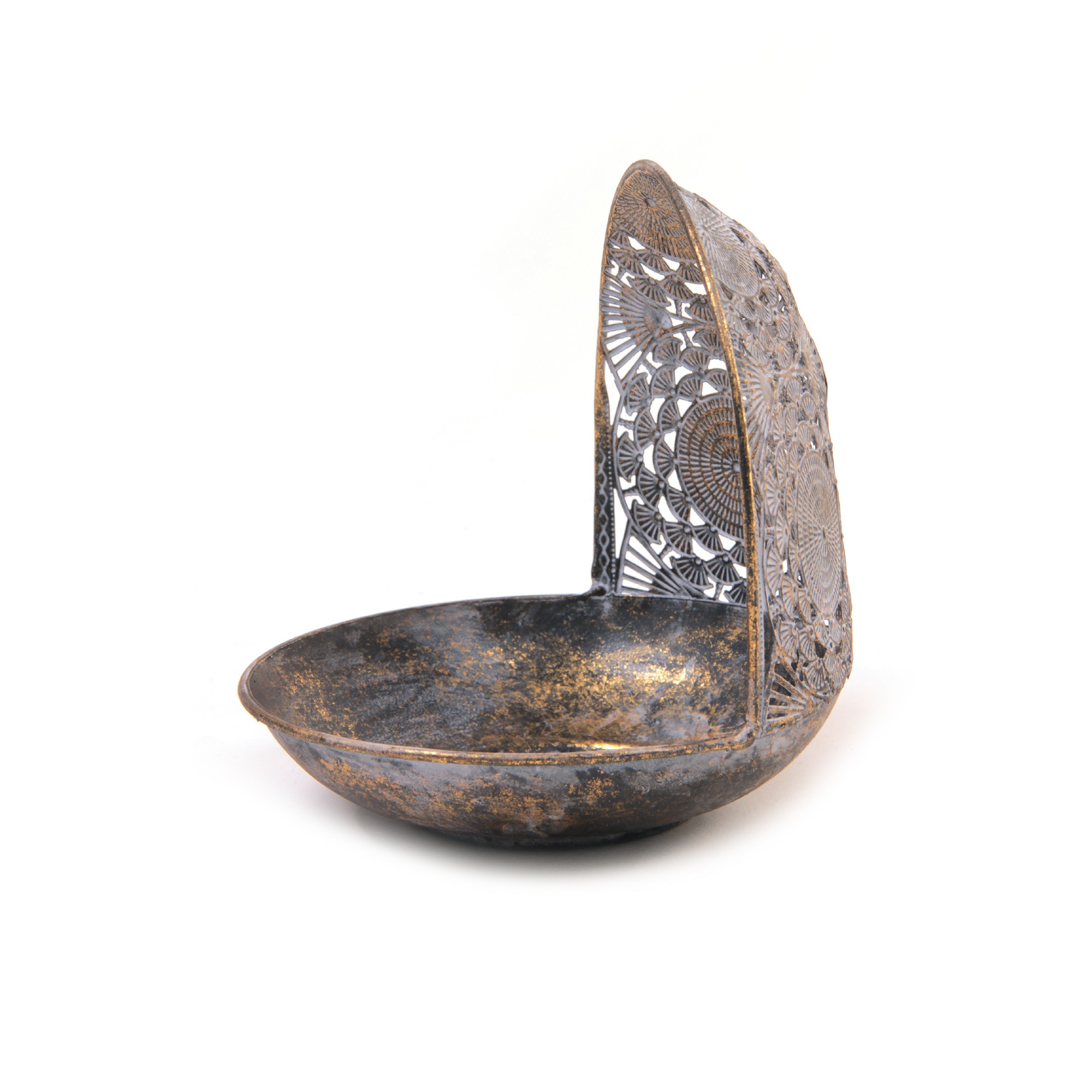 Laterne 'Cesnelle', antik gold, Ø 16 cm, H 16 cm von fischer's lagerhaus