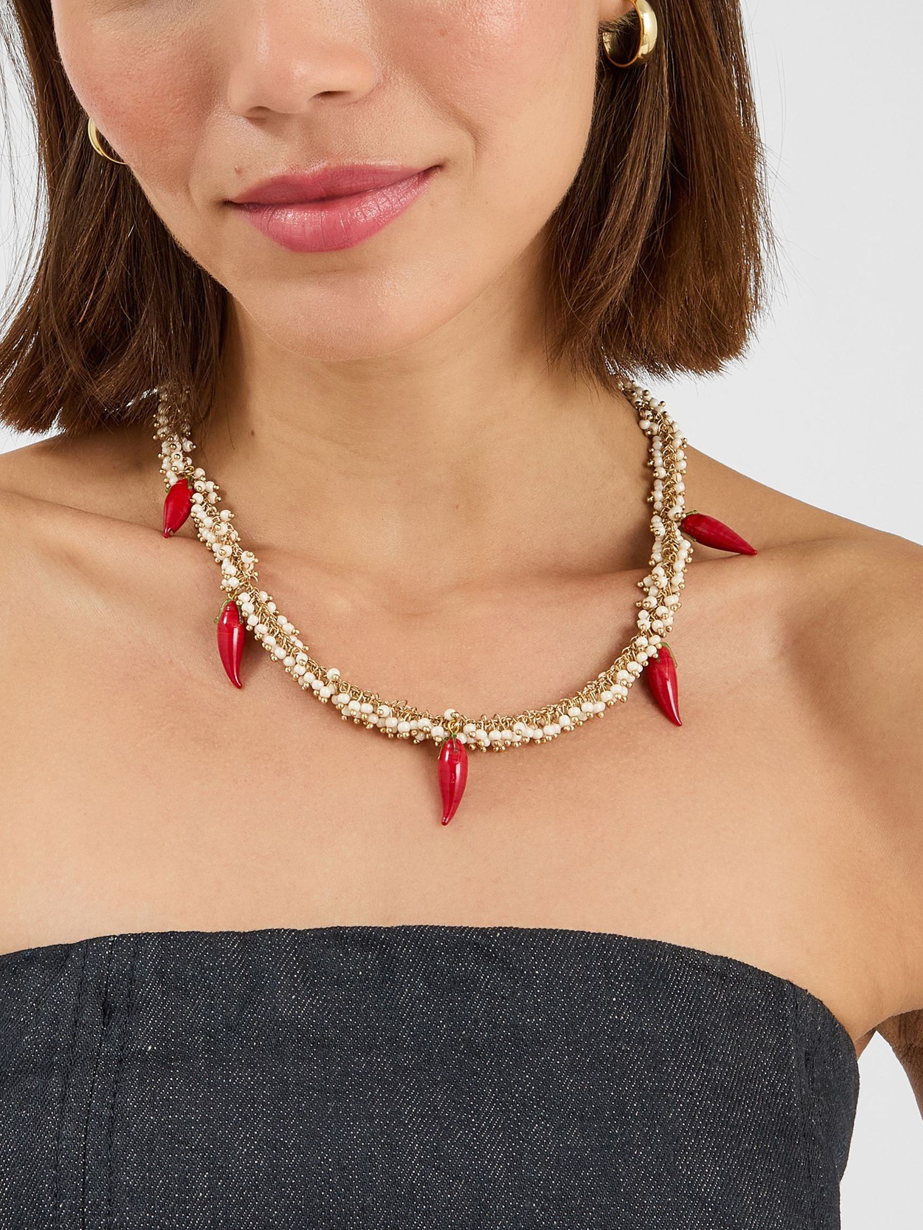 Accessorize Statement Chilli Bead Necklace