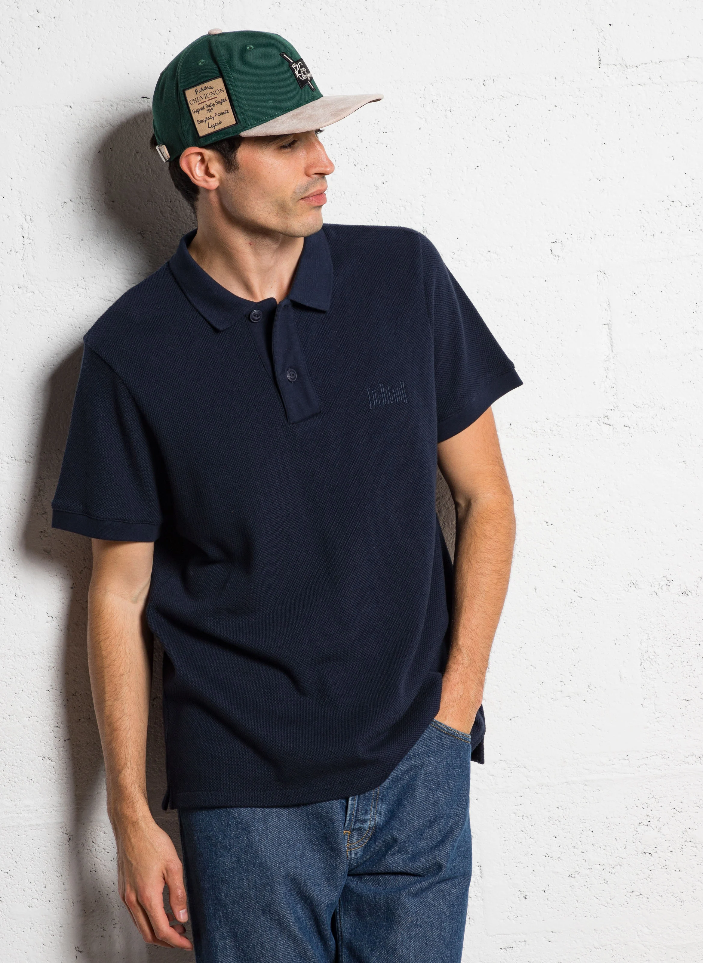 CITY - Polo droit en coton piqué mélangé | Bleu