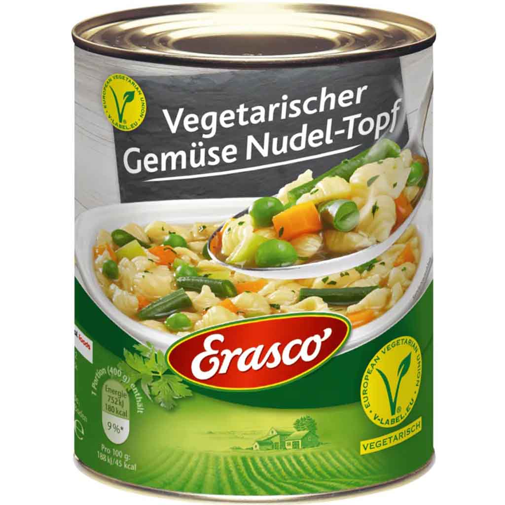Erasco Eintopf Vegetarischer Gemüse Nudel-Topf 800g MHD:30.12.27