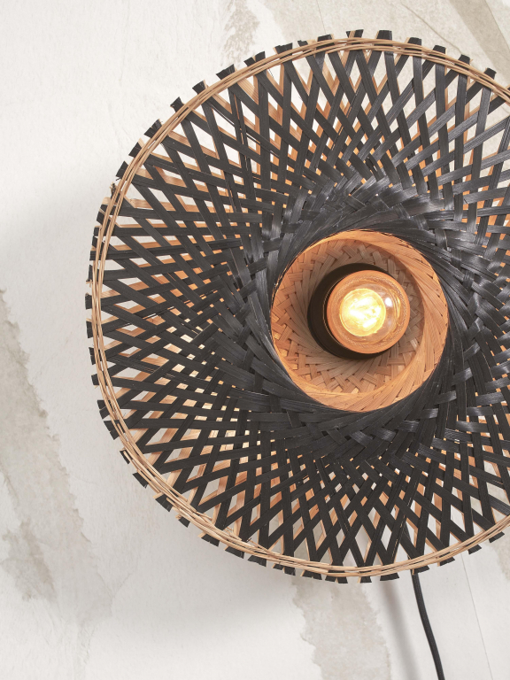 Good&Mojo Kalimantan wandlamp extra small Ø30 zwart