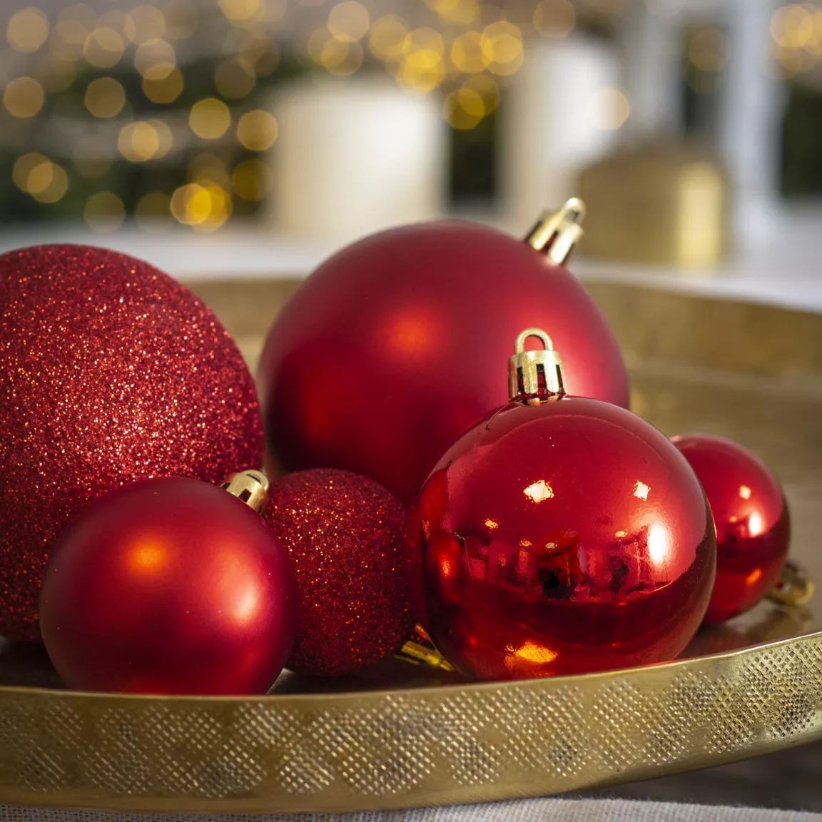 Lot de 30 boules de Noël assorties New Alpine Rouge