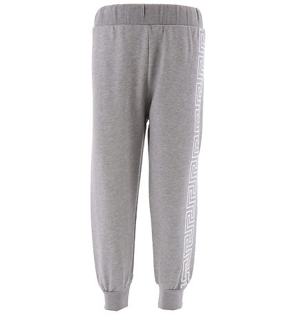 Versace Jogginghosen - Grau Meliert/Weiß m. Print