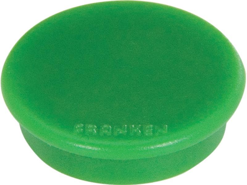 Franken Haftmagnet Ø 24 mm, 10 Stück, Grün Signalmagnete für die Anwendung auf Plantafeln und zur Anbringung von Notizen