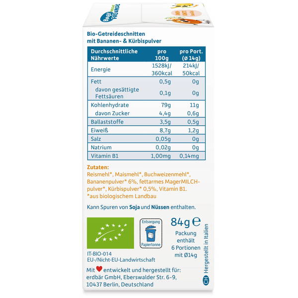 Freche FreundeFreche Freunde   Bio Knusper Schnitte Banane und Kürbis