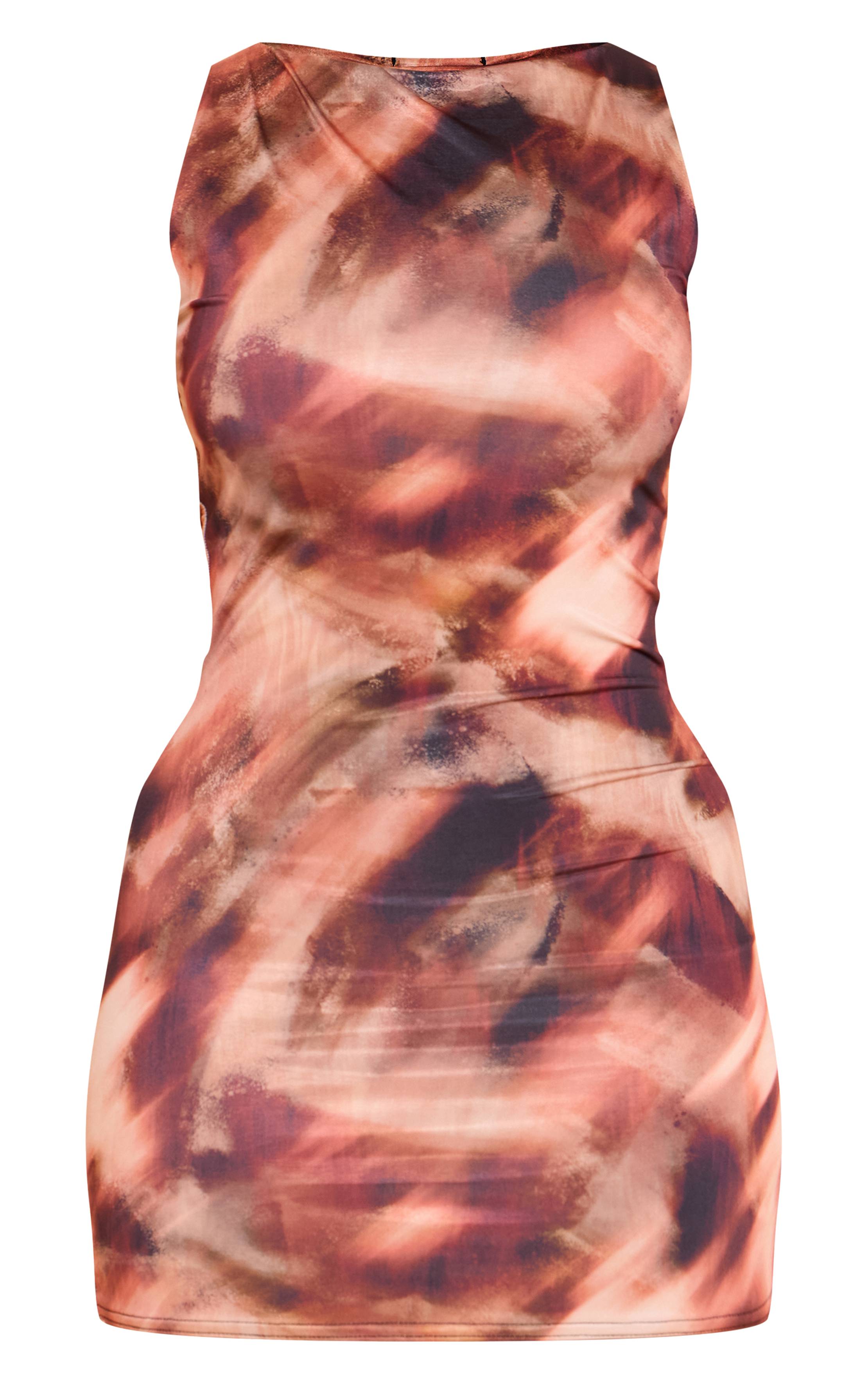 Marron Robe Moulante Mini Shape En Jersey Slinky À Encolure Drapée