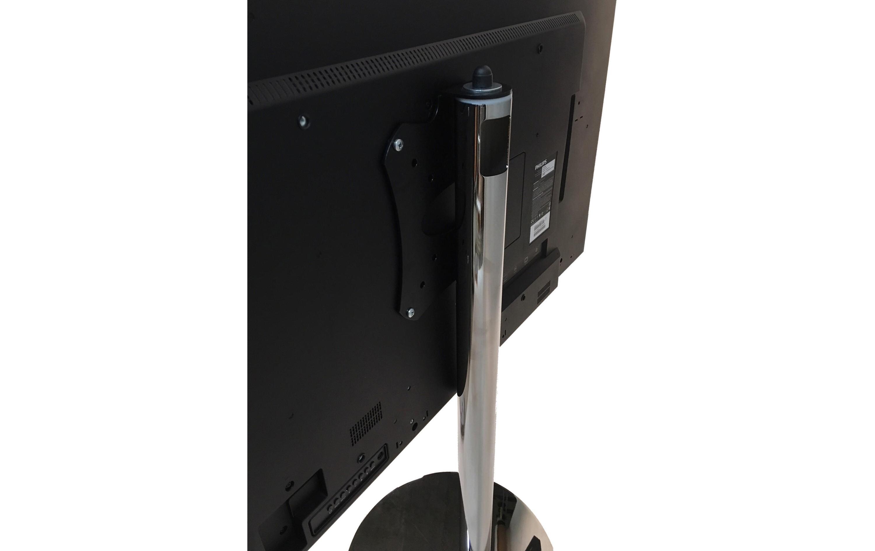 Standfuss Edelstahl / Chrom<br>TV Ständer Edelstahl Chrom – 100 cm hoher Ständer für TVs bis 40 kg